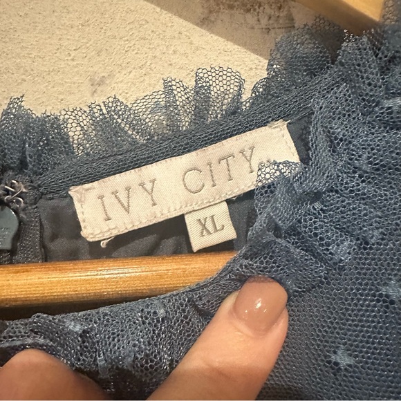 Ivy City Co short whimsical dress slate blue size XL - Picture 3 of 9